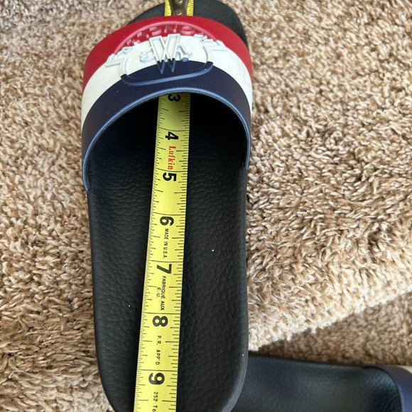 MONCLER Men's Rubber Colorblock Pattern Slides- - Picture 14 of 15